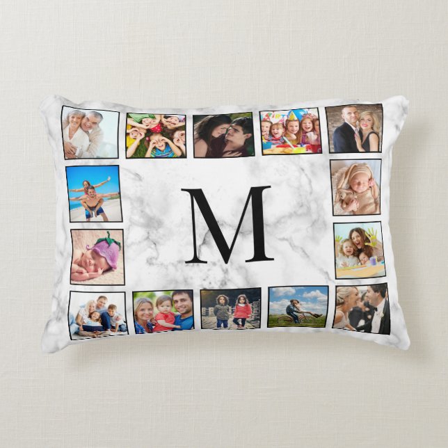 Muster aus weißem Marmor Dekokissen (Vorderseite)