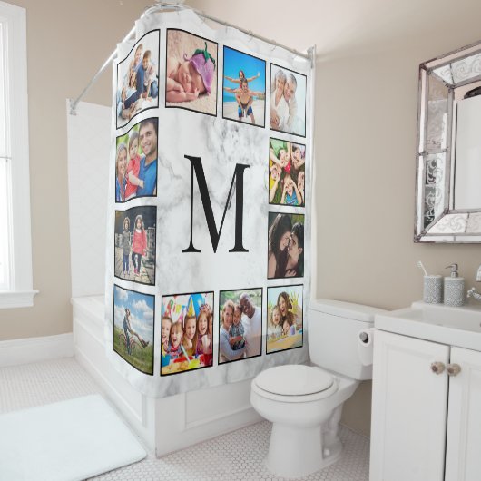 Muster aus weißem Marmor Duschvorhang (Beispiel)