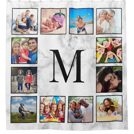 Muster aus weißem Marmor Duschvorhang (Vorderseite)