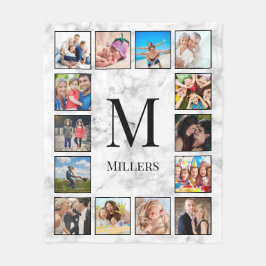 Muster aus weißem Marmor Fleecedecke