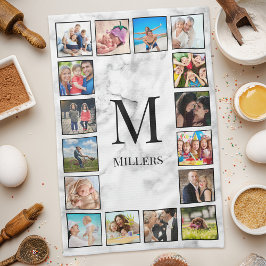 Muster aus weißem Marmor Geschirrtuch