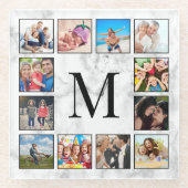 Muster aus weißem Marmor Glasuntersetzer (Vorderseite)