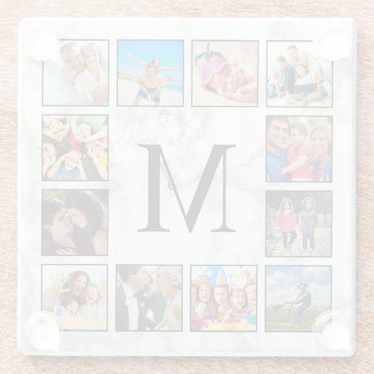 Muster aus weißem Marmor Glasuntersetzer (Rückseite)