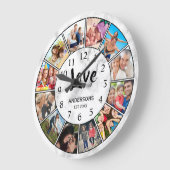 Muster aus weißem Marmor Große Wanduhr (Winkel)