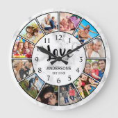 Muster aus weißem Marmor Große Wanduhr (Vorderseite)