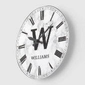 Muster aus weißem Marmor Große Wanduhr (Winkel)