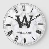 Muster aus weißem Marmor Große Wanduhr (Vorderseite)