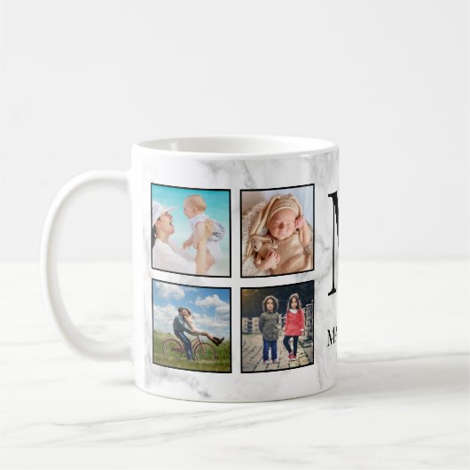 Muster aus weißem Marmor Kaffeetasse (Links)