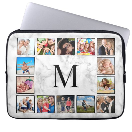 Muster aus weißem Marmor Laptopschutzhülle (Vorderseite)