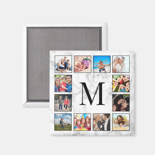 Muster aus weißem Marmor Magnet (Vorderseite/Rückseite)