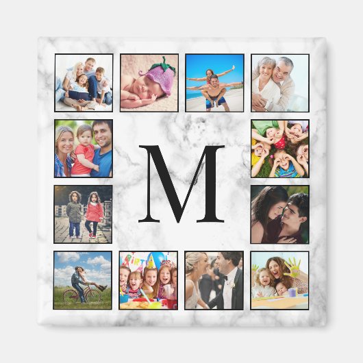 Muster aus weißem Marmor Magnet (Vorne)