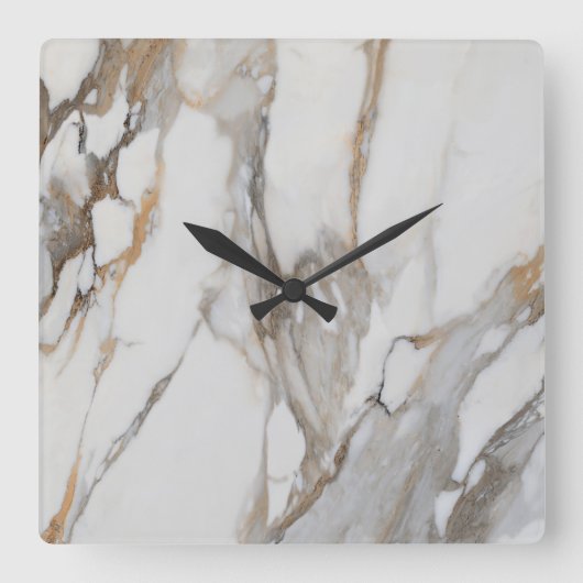 Muster aus weißem Marmor Moderne Uhr (Vorderseite)