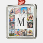 Muster aus weißem Marmor Ornament Aus Metall (Links)