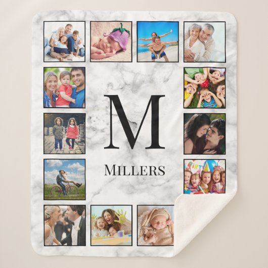 Muster aus weißem Marmor Sherpadecke (Vorderseite)