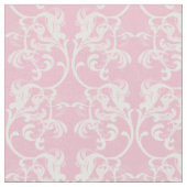 Muster aus weißem, rosa, parisianischem Damaskus Stoff (Nahaufnahme)