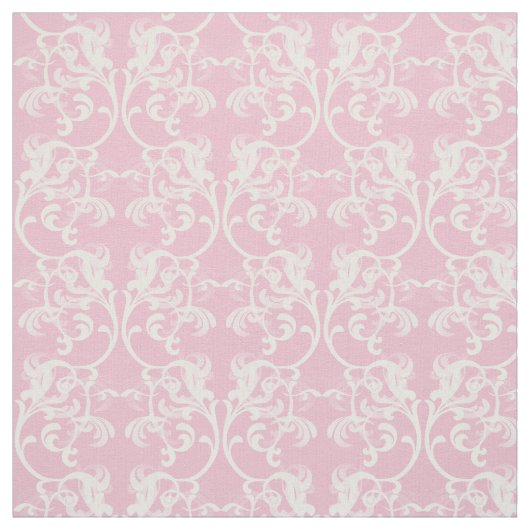 Muster aus weißem, rosa, parisianischem Damaskus Stoff (Muster)