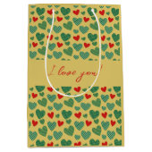 Muster ausgefüllte Herzen Mittlere Geschenktüte (Vorderseite)