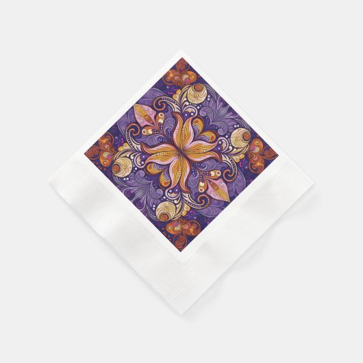 Muster Batik Lila Serviette (Ecke)