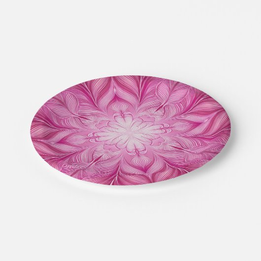 Muster Batik Pink Pappteller (Schrägansicht)