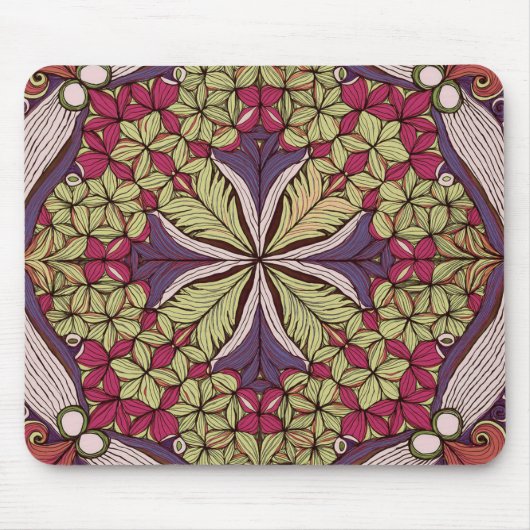 Muster Batik Rot Blau Mousepad (Vorne)