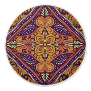 Muster Batik Yellow Blue Keramikknauf