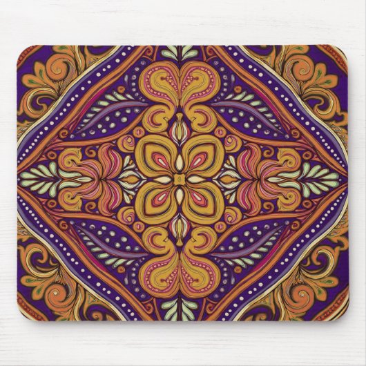 Muster Batik Yellow Blue Mousepad (Vorne)