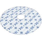 Muster-Baum-Rock Holländer-Delfts blauer Polyester Weihnachtsbaumdecke (Schrägansicht)