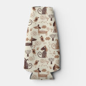 Muster bei niedlichen Hunden Flaschenkühler (Vorderseite)