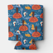 Muster bei niedlichen Katzen und Vögeln Dosenkühler (Rückseite)