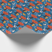 Muster bei niedlichen Katzen und Vögeln Geschenkpapier (Ecke)