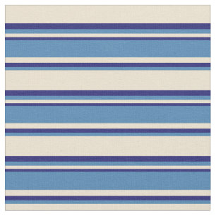 Muster Beige, Blau und Mitternacht Stoff