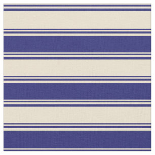 Muster Beige & Midnight Blue Stoff
