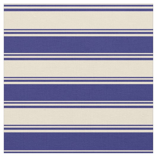 Muster Beige & Midnight Blue Stoff (Nahaufnahme)