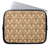 Muster Beige und Braun Damask Laptopschutzhülle (Vorderseite)