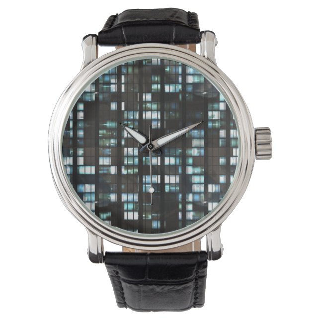 Muster beleuchteter Fenster Armbanduhr (Vorderseite)