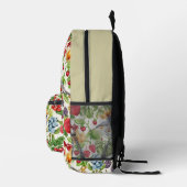 Muster Berries & Birds 3-Buchstaben-Monogramm Bedruckter Rucksack (Rechts)