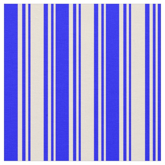 Muster Bisque und Blue Lines/Streifen Stoff (Nahaufnahme)