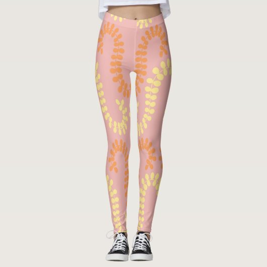 Muster-Blätter Leggings (Vorderseite)