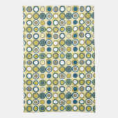 Muster Blau Gelb Tan Weiß aus den Kreisen Mitte de Geschirrtuch (Vertikal)