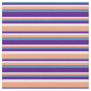 Muster Blau, Indigofarben, Weiß und Lachs Stoff