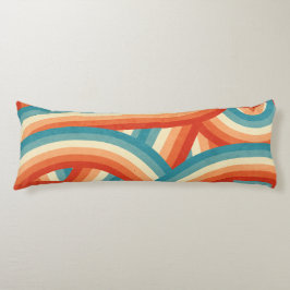 Muster Blau/Orange/Creme Retro Regenbogenstreifen Seitenschläferkissen