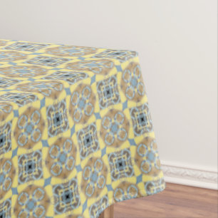 Muster Blau, Tan, Gelb und Braun Tischdecke