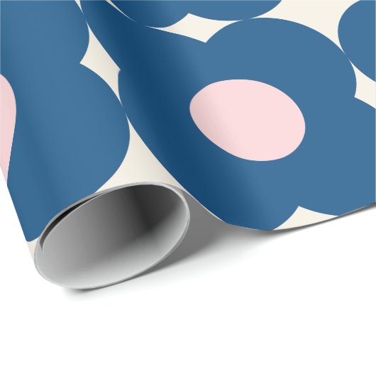 Muster Blau und Rosa der niedlichen geometrischen Geschenkpapier (Rolleneckpunkt)