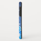 Muster blau weiß mit Blumen Case-Mate iPhone Hülle (Hinten/Links)
