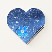 Muster blau weiß mit Blumen Notizblock (Rückseite)