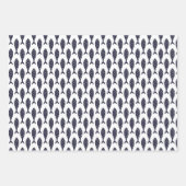 Muster blaue, weiße Papiertücher Geschenkpapier Set (Vorderseite 3)