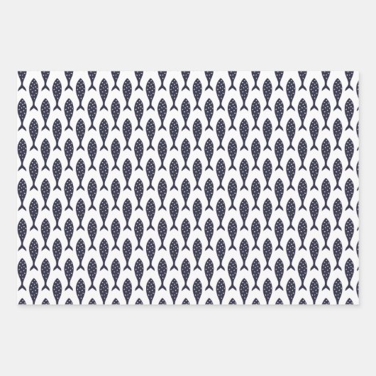 Muster blaue, weiße Papiertücher Geschenkpapier Set (Vorderseite 3)