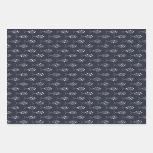 Muster blaue, weiße Papiertücher Geschenkpapier Set (Vorderseite 2)