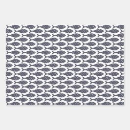 Muster blaue, weiße Papiertücher Geschenkpapier Set