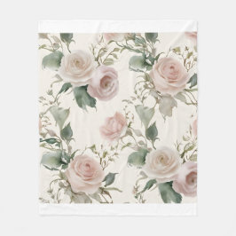 Muster blühender Rose Fleecedecke